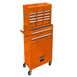 Entcook 8 Drawers Rolling Tool Chest with Drawers, High Capacity Portable Rolling Tool Boxes with Wheels, Lockable Drawers Tool Box Organization and Storage for Garage and Repair Shop Orange Entcook