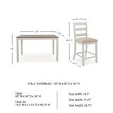 Signature Design by Ashley Skempton Modern Farmhouse Counter Height Dining Table and Upholstered Bar Stools, Set of 7, White & Light Brown Signature Design by Ashley