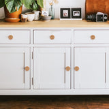 12pcs Wood Drawer Knobs, Round Wooden Dresser Knobs Boho Rattan Drawer Pulls with 24pcs Screws for Dresser Cabinets Boho Wood Furniture (3cm/1.2inch) SAVITA