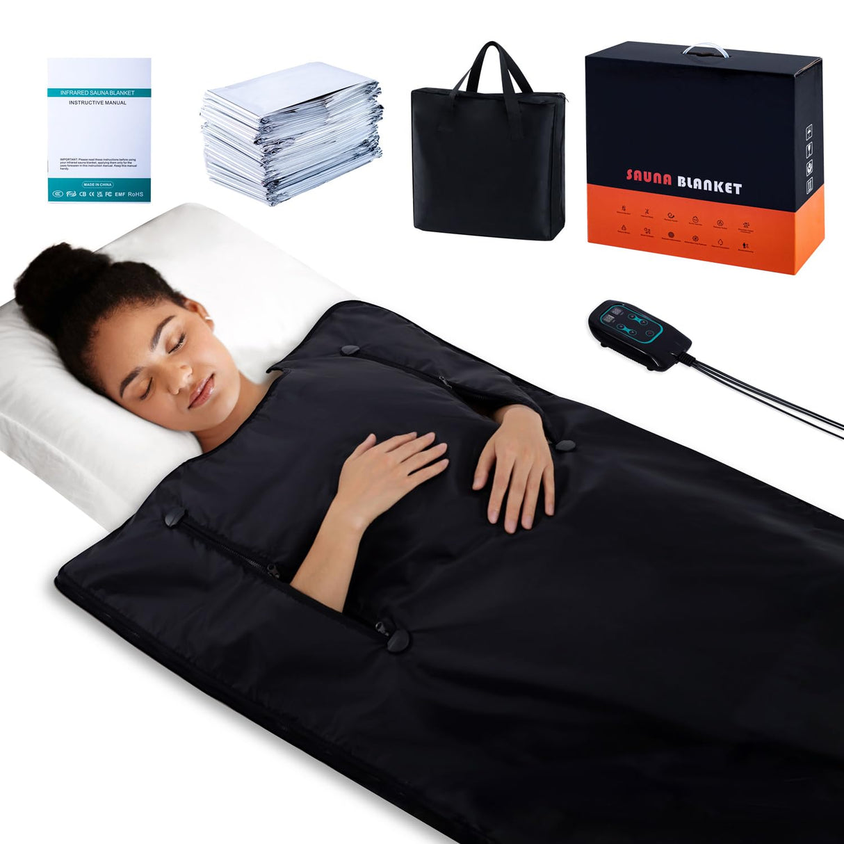 LTTECH Portable Infrared Sauna Blanket for Home Relaxation Far Infrared Sauna Blanket Infrared Blanket Sauna with 86–158 °F Temp Range LTTECH