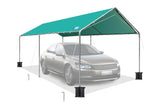 10x20 ft Heavy Duty Car Canopy Galvanized Frame Carport Outdoor Party Tent Boat Shelter with Reinforced Structure, No Sidewall - Green SAILARY
