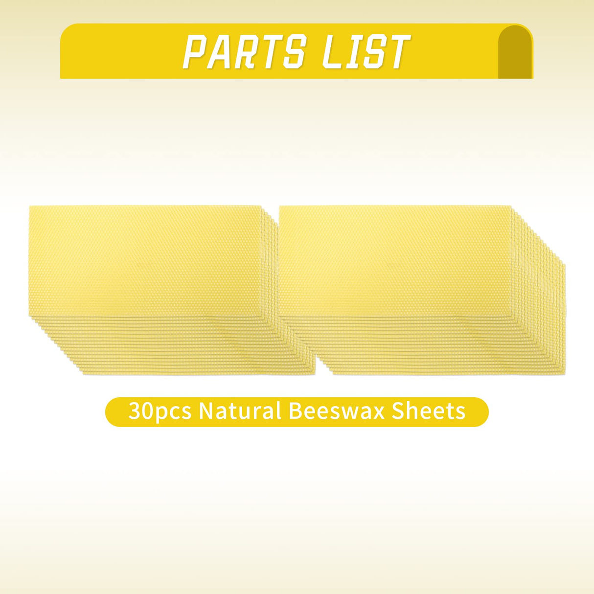 Vkinman 30pcs Beeswax Sheets Beehive Wax Foundation Sheets Natural Beeswax Honeycomb Sheets for Beekeeping Candle Making Vkinman