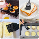 4 Pack Pastry Brush-Basting Brush Pastry Brushes for Baking, Silicone Basting Brush, Basting Oil Brush with Boar Bristles and Beech Hardwood Handles for Kitchen, Grilling and Spreading Oil, BBQ Sauce Qoaimu