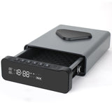 FTOP Biometric Fingerprint Gun Safe, Clock Handgun Safe with 3-in-1 Watch & Phone Wireless Charging, Drawer Lock for Hand guns, Cash, Valuables- with Humidity Reader|Temperature| Alarm Clock| Screen FTOP