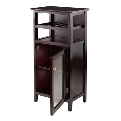 Winsome Alta Wine Cabinet, Dark Wood (92119) - WoodArtSupply