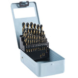 CaRoller 29Pcs Cobalt Drill Bit Set, 135 Degree Tip High Speed Steel with Black and Gold Finish, Stainless Steel, Plastic and Wood with Metal Indexed Storage Case 1/16"-1/2" CaRoller