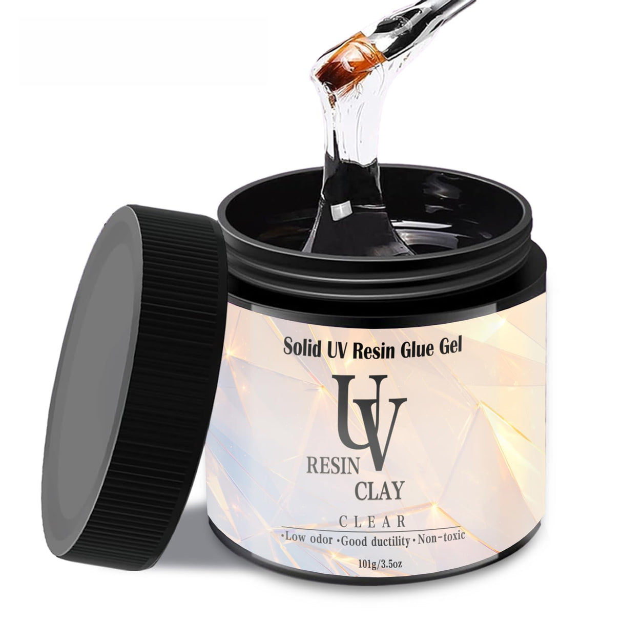 OOTDART 3.5 oz UV Clay Clear Polymer Resin for 3D Crafts, DIY Jewelry Making, Silicone Molds, UV Curing, Crystal Clear Casting, Miniature Art, and Handmade Resin Projects OOTDART