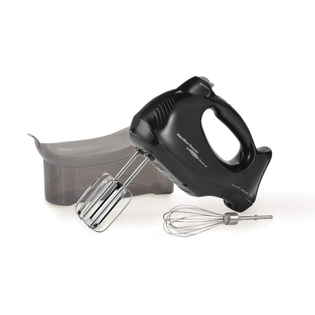 Hamilton Beach Power Deluxe 6-Speed Electric Hand Mixer with Snap-On Storage Case, QuickBurst, Beaters, Whisk, Powerful 250 Watt Motor, Bowl Rest, Black (62692) Hamilton Beach