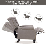 CANMOV Push Back Recliner Chair, Accent Chair,Mid Century Wingback Recliner, Fabric Push Back Recliner Chair Single Armchair Sofa with Rivet Decoration,Button-Tufted Back for Living Room, Grey CANMOV