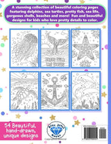 Coloring Book for Kids: Beautiful Ocean and Sea Life for Girls Ages 6-12 WoodArtSupply
