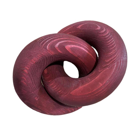 GUDAGUU Wood Knot Decor- 2 Link Wooden Chain Link Decor, Round Coffee Table Decor Book Shelf Decor Accents Art Decor Living Room Decor Items Farmhouse Boho for Christmas Decorations GUDAGUU