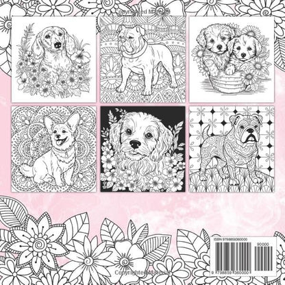 Dogs Coloring Book: Relaxing dog coloring pages for girls ages 10-12, 13-19, teens and adults (Pet coloring books)