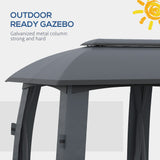 Outsunny 10' x 20' Patio Gazebo, Outdoor Gazebo Canopy Shelter with Netting, Vented Roof, Steel Frame for Garden, Lawn, Backyard, and Deck, Dark Gray Outsunny