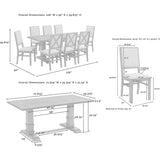 Crosley Furniture Joanna 9-Piece Modern Farmhouse Dining Table Set for 8 with Upholstered Chairs, Rustic Brown/Creme Crosley Furniture