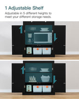 usikey 72” Kitchen Pantry Cabinet, Tall Storage Cabinet with 4 Doors and 1 Drawer, Freestanding Cupboard with 6 Hanging Shelves and Adjustable usikey