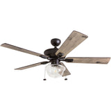 Prominence Home Abner Modern Farmhouse 52 Inch Ceiling Fan with Light, Outdoor Fan/Indoor Tri-Mount LED Ceiling Fan with 5 Blades, Silver Oak and Maple Brown Blade Finish Options, Bronze (80091-01) Prominence Home