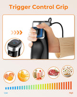KOIOS Immersion Blender, 1100W Trigger Variable Speed Hand Blender, 5-in-1 Immersion Blender Handheld, Anti-scratch Stick Blender with Chopper, Whisk, Beaker and Frother, Non-BPA KOIOS