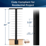 Gyykzz Side Mount Cable Railing Post 36" (Post Body 44"), Level Drilled Space-Saving Rail Post with 11 Holes, Stainless Steel Fascia Mount Cable Railing Kit System, Black Indoor Outdoor Deck Post Gyykzz