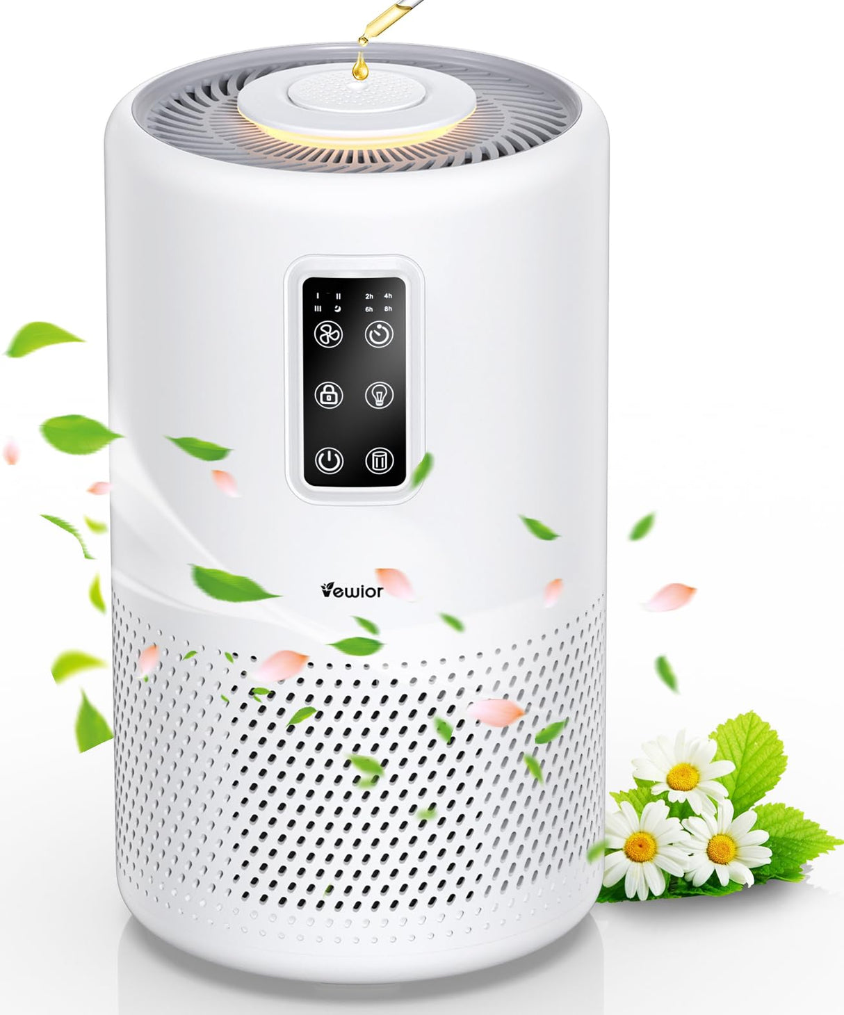 Air Purifiers for Home Large Room up to 1400ft², VEWIOR H13 True HEPA Air Purifier for Bedroom with night light, Fragrance Sponge, Sleep Mode, Timer, Lock, Air Cleaner for Wildfire Smoke Odor Dander VEWIOR