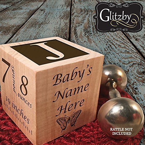 Baby Block Gift for Newborn Boy or Girl - Personalized Birth Announcement Wood Wooden Block New Baby Gifts Custom Item by Glitzby Glitzby
