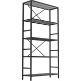 5-Tier Heavy Duty Garage Shelving Unit,Standing Storage Shelf,Metal Wire Rack Shelf Suitable for Laundry Rooms,Bathrooms,Kitchen Storage Rooms,Wardrobes(Black,37.8L x 14W x 65.7H) Soywey