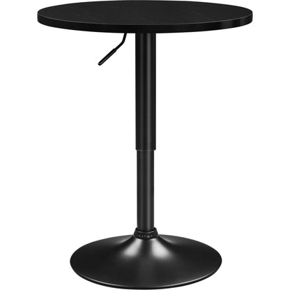 Yaheetech Adjustable Height 360° Swivel Round Bar Table in Full Black - WoodArtSupply