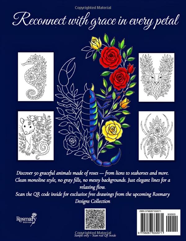 Wild Roses: A Graceful Coloring Journey Through Rose-Shaped Creatures: An Elegant Coloring Book of Rose-Shaped Animals Majosta