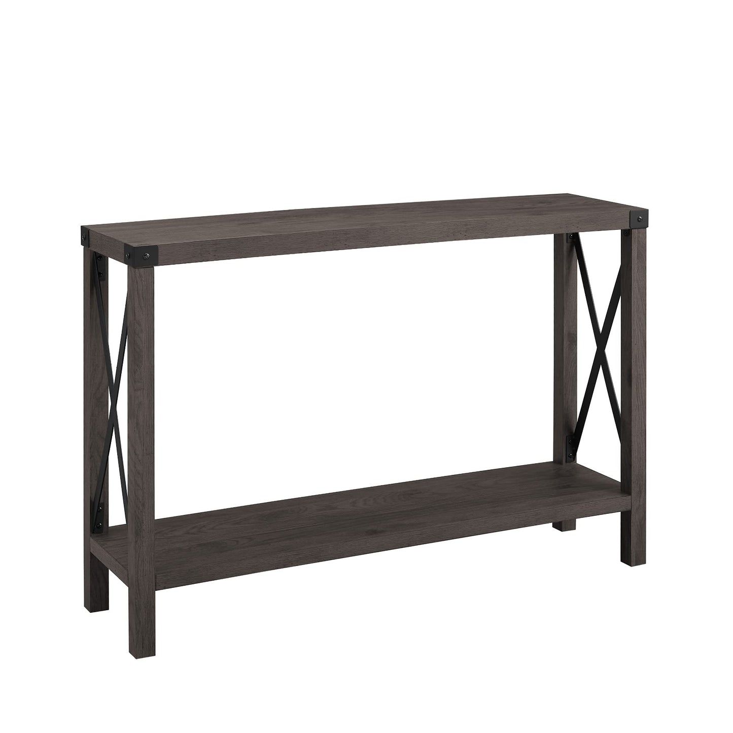 Walker Edison Sedalia Modern Farmhouse Metal-X Entry Table, 1 Pack, Sable Grey - WoodArtSupply