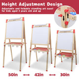 Skyelta Art Easel for Kids Ages 2-4 4-8 9-12,Double Sided Wooden Kids Easel Drawing Board with Magnetic Chalkboard,3-Level Height Adjustable,100+ Accessories,Gift & Art Supplies for Kids Skyelta