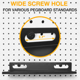 Metal Pegboard Shelf Set - 2Pack 11.7" Peg Board Shelving Racks Black Accessories Display Trays Tool Tiered Shelves for Office Craft Garage Kitchen Bathroom Pegboard Organization System (Medium) G.CORE