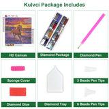 Kulvci Diamond Painting Kits for Adults, Horse Round Full Drill Diamond Art Kits, 5D DIY Diamonds Crafts for Home Wall Decoration Gifts 12×12inch Kulvci