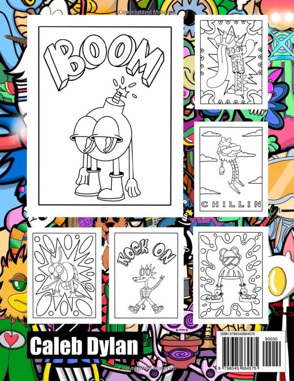 Cartoon Coloring Book: Coloring Book for Adults Teens and Children Featuring Super Unique Cartoon Characters with Easy and Simple Designs for Stress Relief and Relaxation