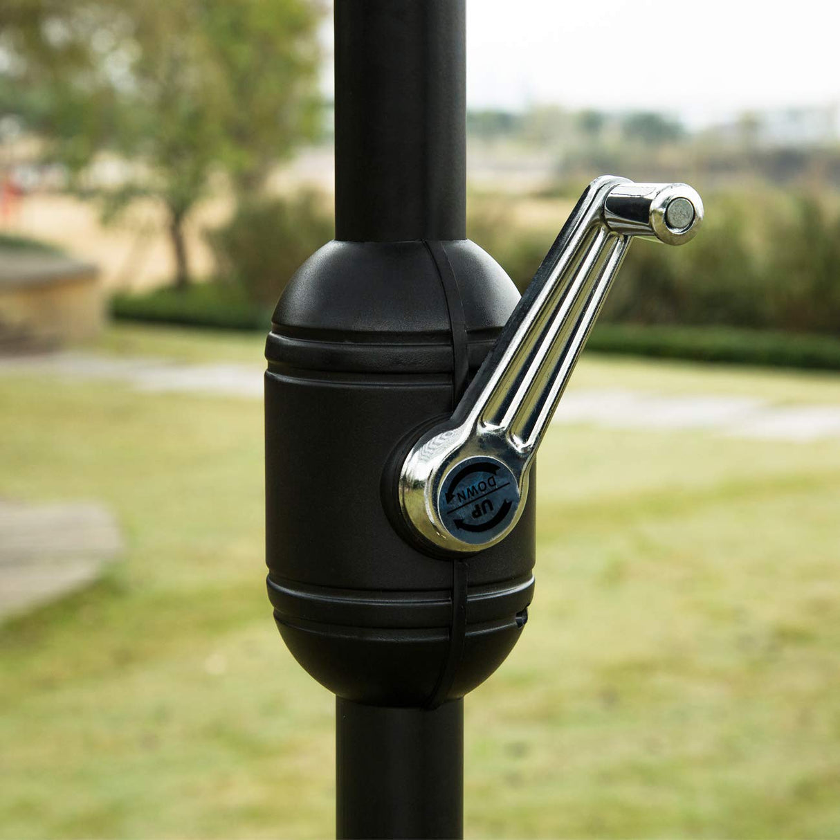 Sunnyglade 9' Patio Umbrella Outdoor Table Umbrella with 8 Sturdy Ribs (Blue and White) Sunnyglade