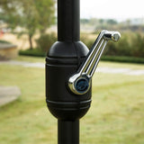 Sunnyglade 9' Patio Umbrella Outdoor Table Umbrella with 8 Sturdy Ribs (Blue and White) Sunnyglade