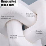 oliruim Wood Knot Decor Boho Hand-Carved White Wood Chain Knot Decor for Bookshelf, Shelf, Entryway Table, Coffee Table, Living Room TV Stand, Farmhouse Rustic Decor Aesthetics (White) oliruim