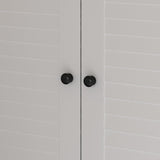 ECACAD Extra Tall Wardrobe Armoire with Top Cabinet, 10 Shelves, 4 Drawers, Hanging Rod & 8 Louver Doors, Wooden Closet Storage Cabinet for Bedroom, White (59”W x 19”D x 94.5”H) ECACAD