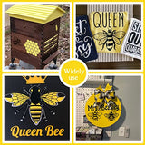 12 Pieces Bee Honeycomb Stencil, Reusable Bee Stencils for Painting on Wood Signs Furniture DIY Crafts Wall Canvas Fabric Plastic Drawing Template Hexagon Paint Wood Burning Stencils (bee) Hosomono