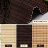 LUCKUP Cordless Bamboo Roman Blinds Shades for Indoor Windows-Blackout Room Darkening Roman Blinds with 6" Valance Cover Enhanced Privacy, 40" W x 64" H LUCKUP