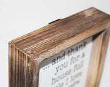 MACVAD Rustic Torched Wood Small Box Sign for Home Decor,Freestanding Thank You Sign for Kitchen,Square Wood Block Sign Table Decor,6" x 6" x 1.57" MACVAD