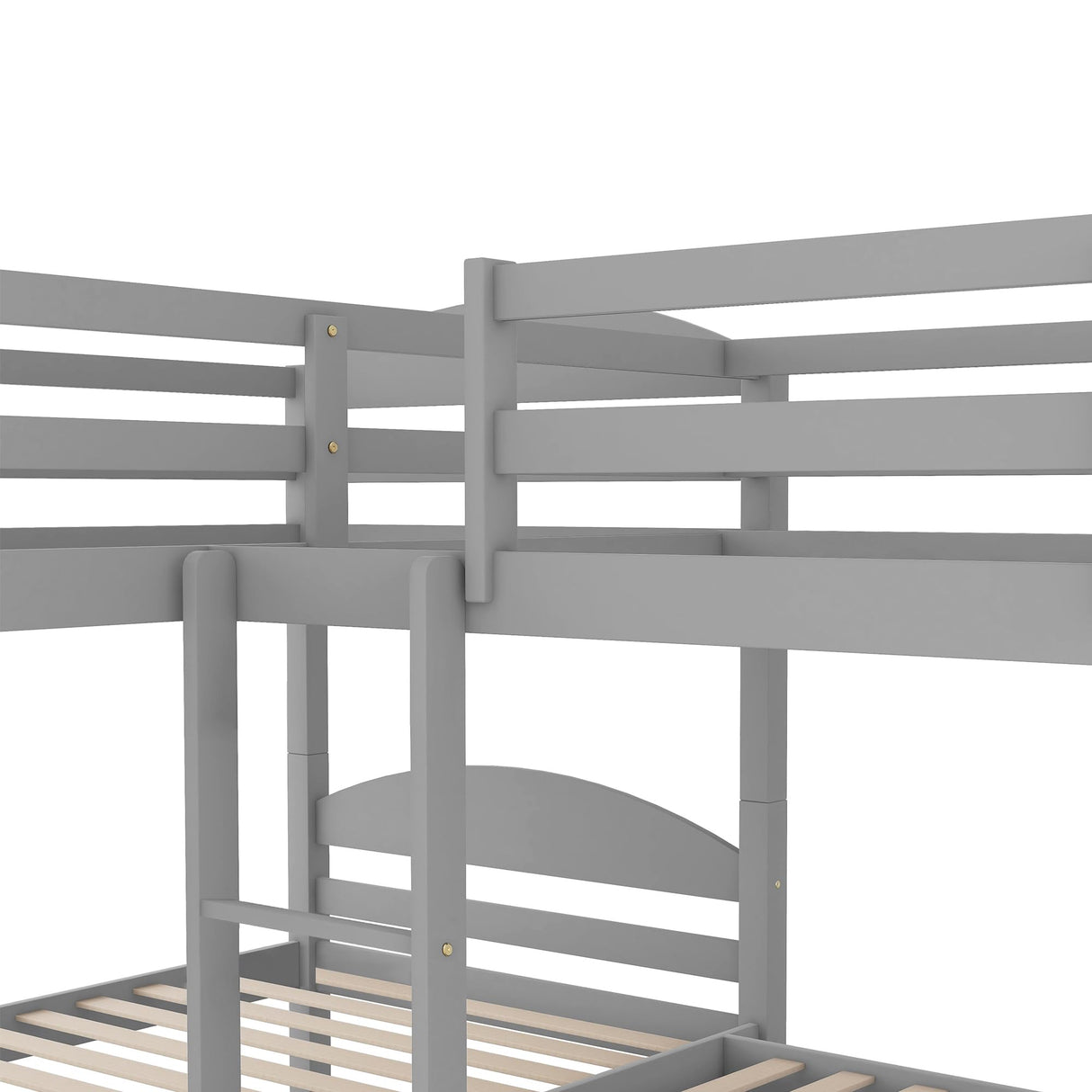 Harper & Bright Designs Twin L-Shaped Bunk Bed with Trundle, Can be Divided into Two L-Shaped Beds, No Spring Box Needed (Grey) Harper & Bright Designs