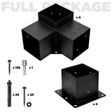 WIMART Pergola Bracket, 3-Way Pergola Right Angle Bracket, Raised Wood Bracket for 6"x6" (Inner Dimensions: 5.5"x5.5") Wooden Beam, Pergola, Garden, Gazebo,... (Set 8) WIMART