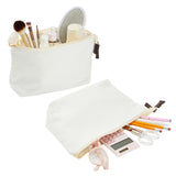 Juvale 6 Pack Canvas Makeup Bags with Zipper for Cosmetics, Toiletries, DIY Crafts (White, 11.75 x 5.5) Juvale
