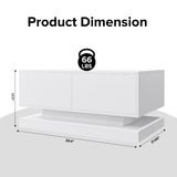 GlowSpark LED Coffee Table, LED Coffee Tables for Living Room, High Gloss Coffee Table with 16 Colors LED Lights, Modern White Coffee Table with Drawers, 4 Flashing Modes, Buletooth Control GlowSpark