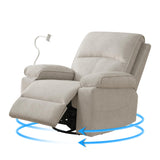 YuuYee Nursing Rocking Chair for Breastfeeding, Glider Nursery 360°Swivel Rocker Recliner Chair with Adjustable and Removable Phone Holder,Wide Seat, Beige YuuYee