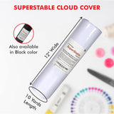 Superpunch Cloud Cover Stitch 12 inch x 10 Yard Roll, SuperStable Lightweight Stabilizer, Over The Back Fusible, Iron On Soft Cutaway Stabilizer for Embroidery Machines Backing - White - Made in USA Superpunch