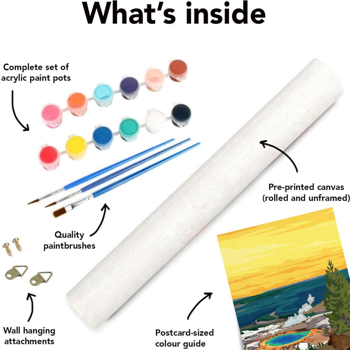 6 Packs Paint by Numbers for Adults Beginners, National Park Painting by Number Kits on Canvas Without Frame, Yellowstone Grand Teton Yosemite Lanscape Craft Arts for Home Wall Decor 9.8x13.8inch HOIYLDS