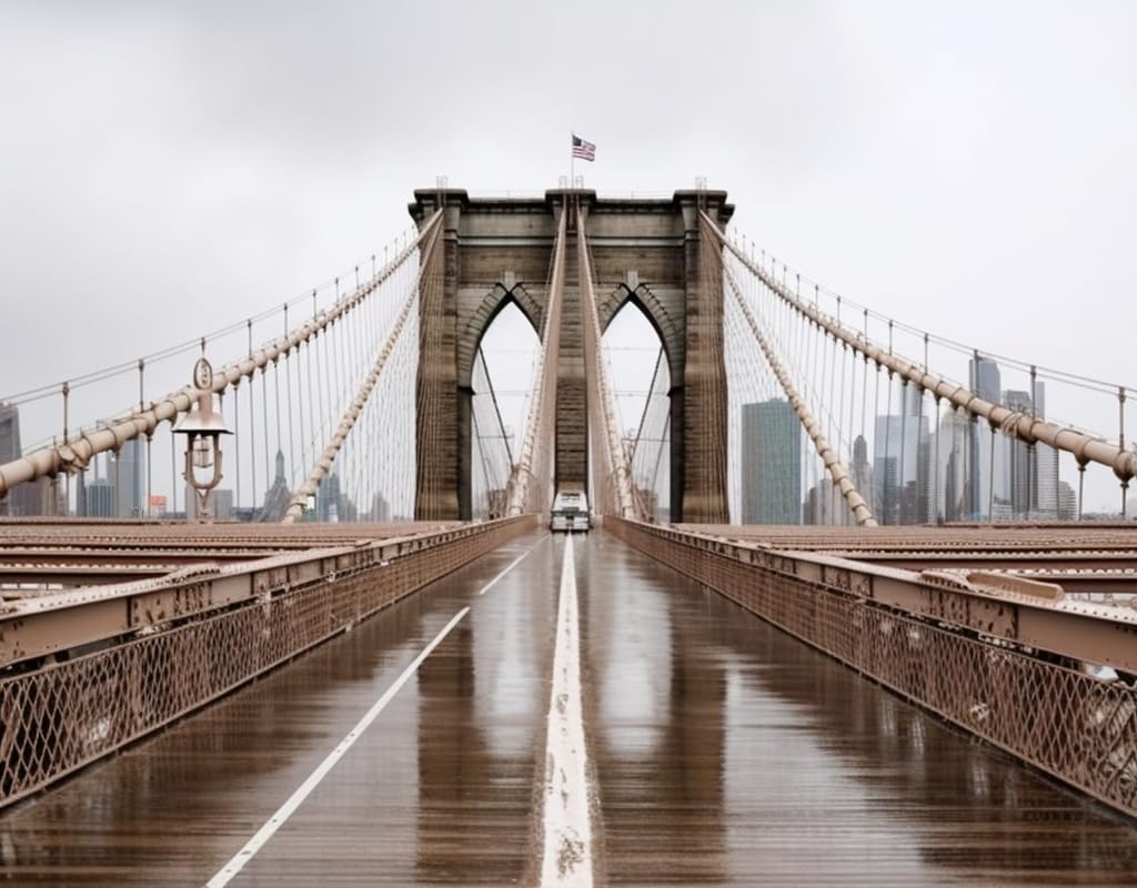 5D DIY Diamond Art Painting Kits for Adults Brooklyn Bridge New York City Grey Big Bridge Old（2） DIY Paint with Round Diamond Gems Painting Art Craft for Home Wall Decor 11.7 x 15.8 Inch/30x40cm WoodArtSupply