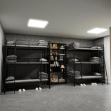 LUMISOL Twin Size Triple Bunk Beds, Heavy Duty Metal Triple Bunk Bed Frame with Ladder for Share Bedrooms, Detachable Bunk Beds, Can be Divided into 3 Beds, Black LUMISOL