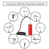 Casubaris Airbrush kit with Compressor Portable Cordless Airbrush kit,Rechargeable auto Stop Dual Action air Brush Pen,Match Different Airbrush Gun for Barbers Model Painting Nail Art Craft Makeup Casubaris