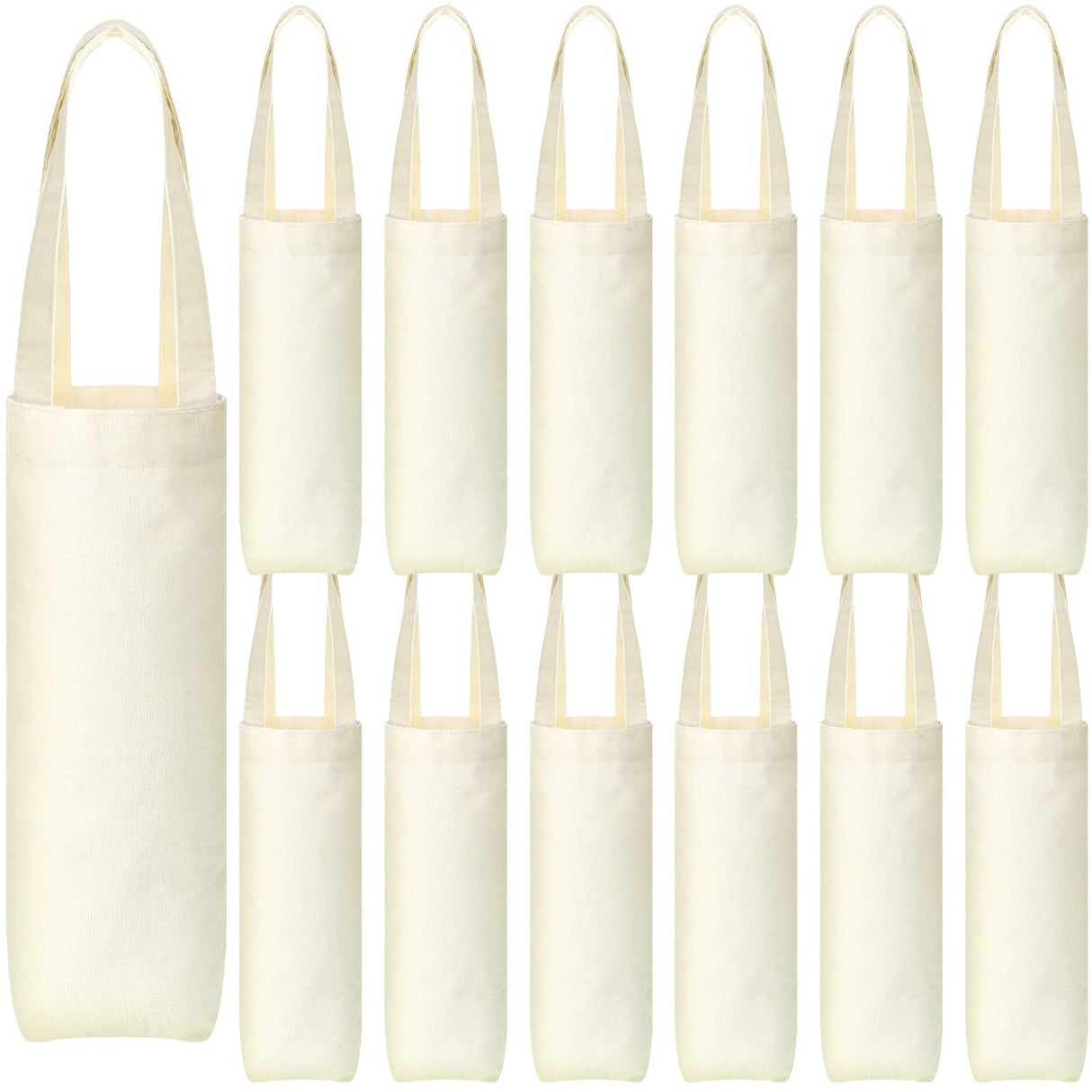 Hoolerry 12 Pcs Wine Tote Bag Canvas Wine Bag with Handle Wine Purse Sublimation Blank Bottle Gift Tote Reusable Washable Wine Carrier Hoolerry